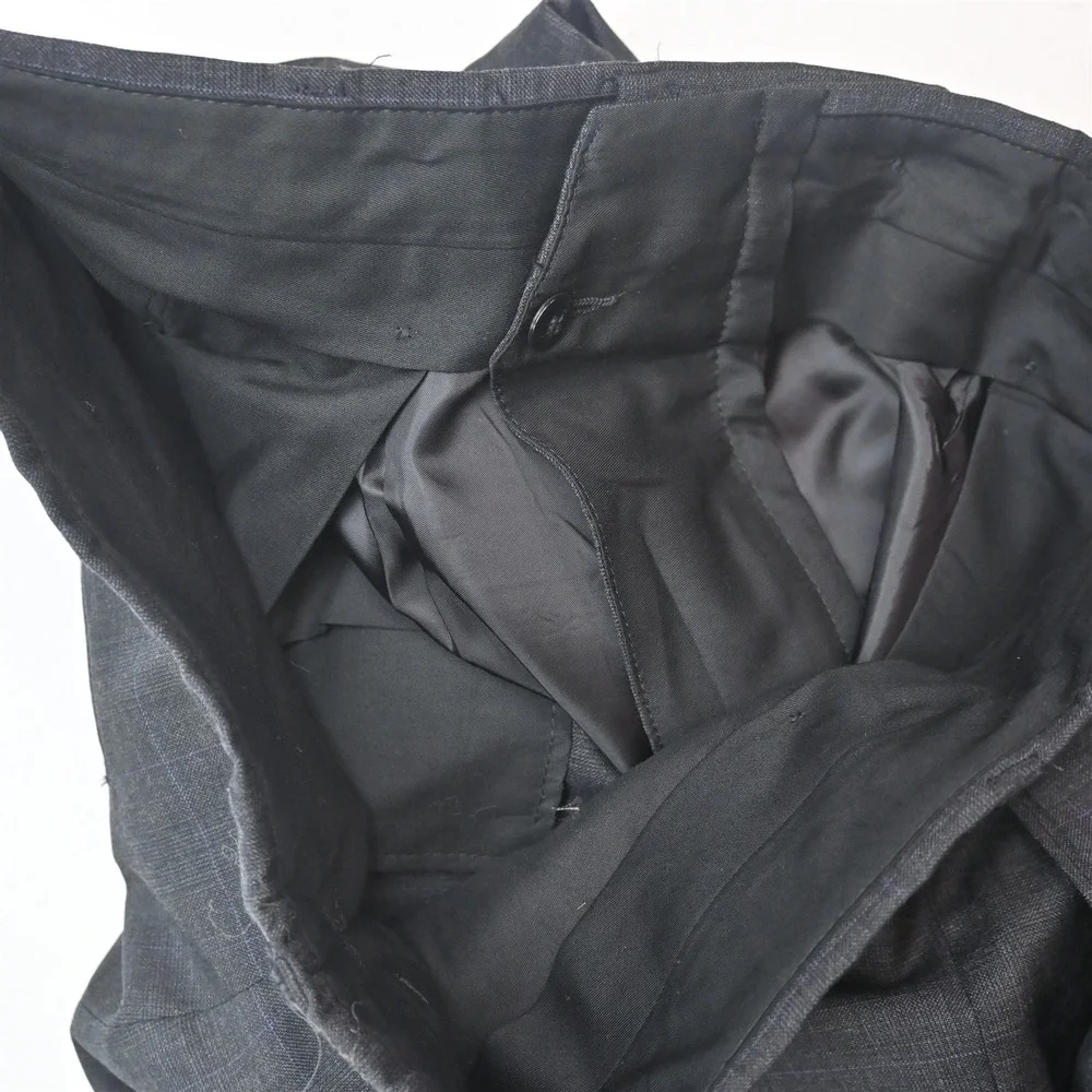 Hart Marx USA Made 43L 32x32 Gray Glenn Check 100% Wool Mens Jacket Pants Suit